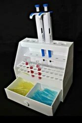 MICROPIPETTE STAND FOR PIPETTES WITH DRAWER & TEST TUBE RACK